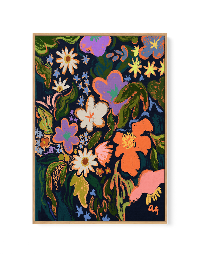 Midnight Garden by Arty Guava | Framed Canvas Art Print
