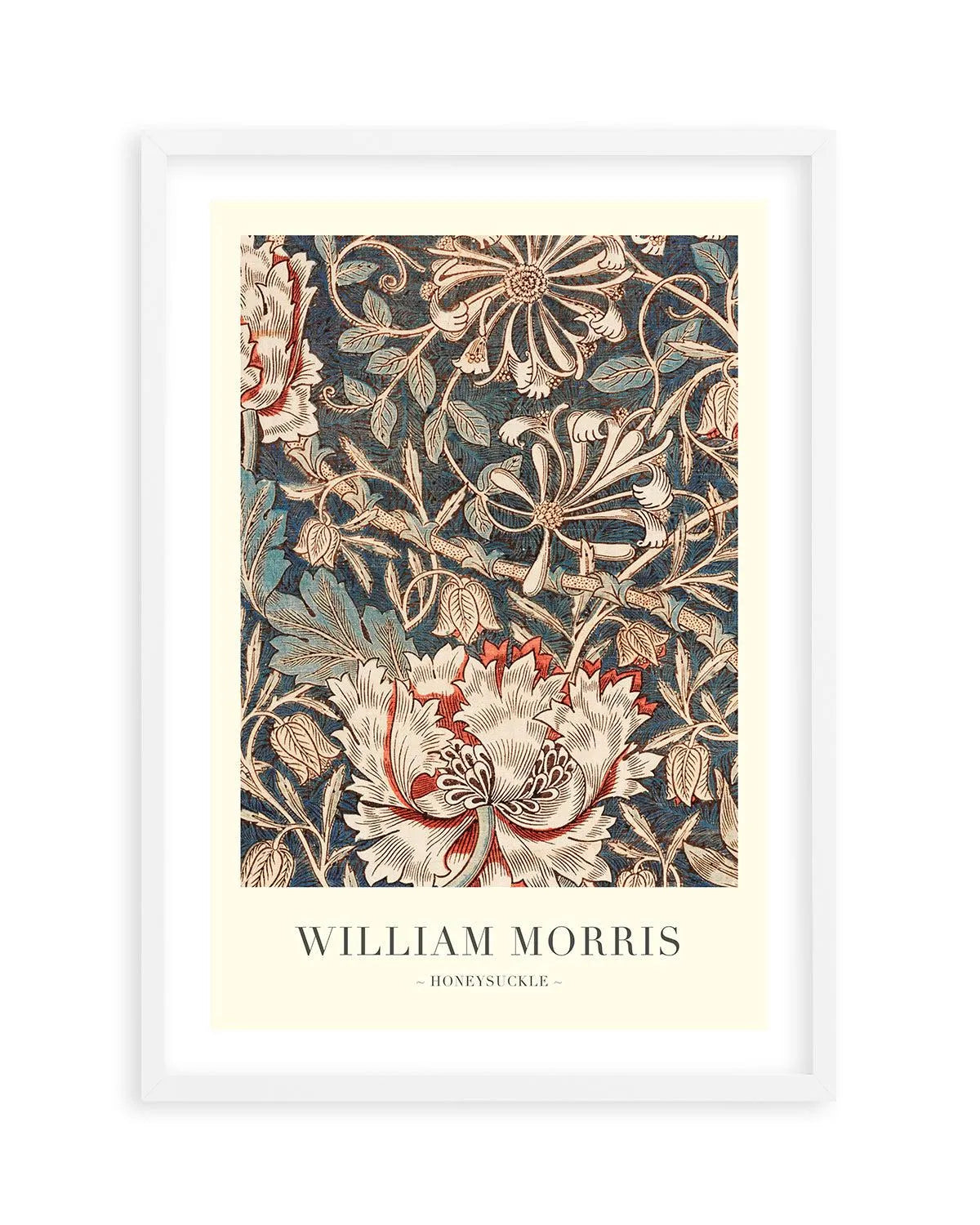 Midnight Honeysuckle by William Morris Art Print from Olive et Oriel where you can shop wallpaper and artworks online