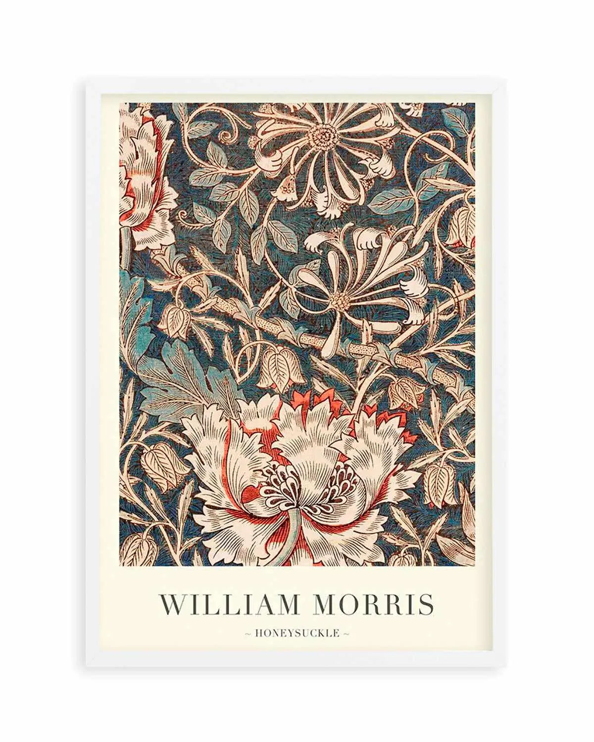Midnight Honeysuckle by William Morris Art Print from Olive et Oriel where you can shop wallpaper and artworks online