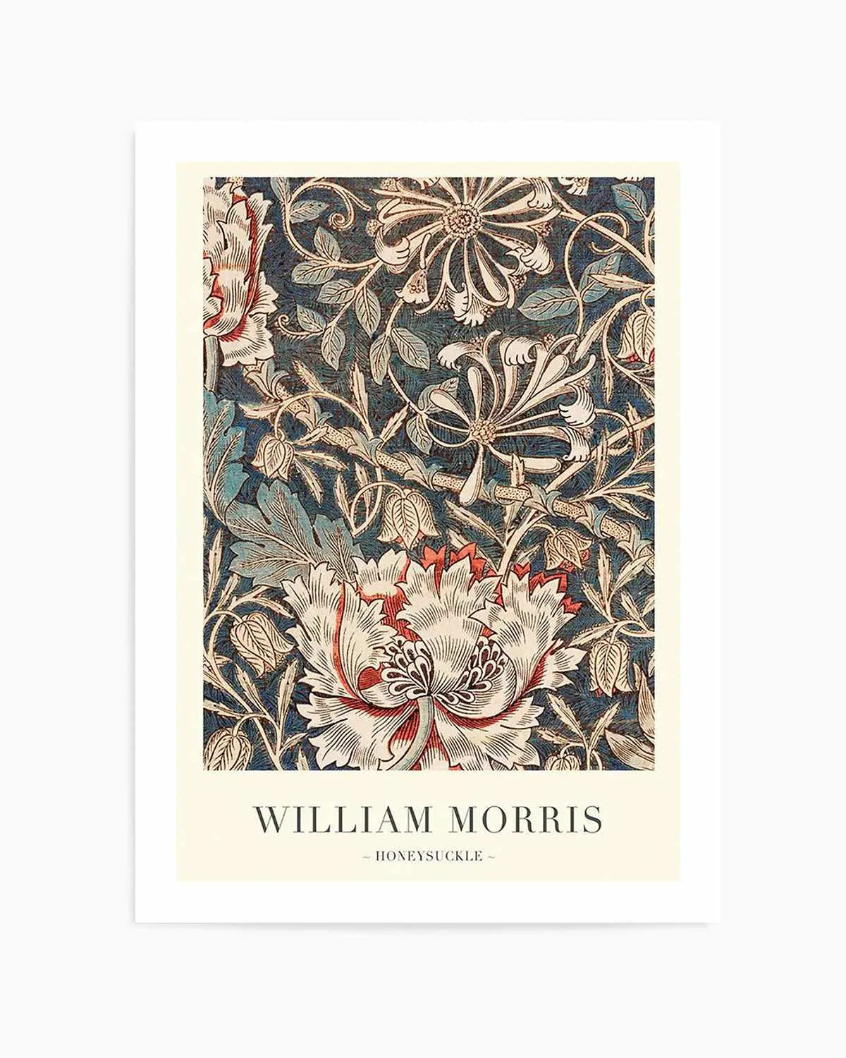 Midnight Honeysuckle by William Morris Art Print from Olive et Oriel where you can shop wallpaper and artworks online