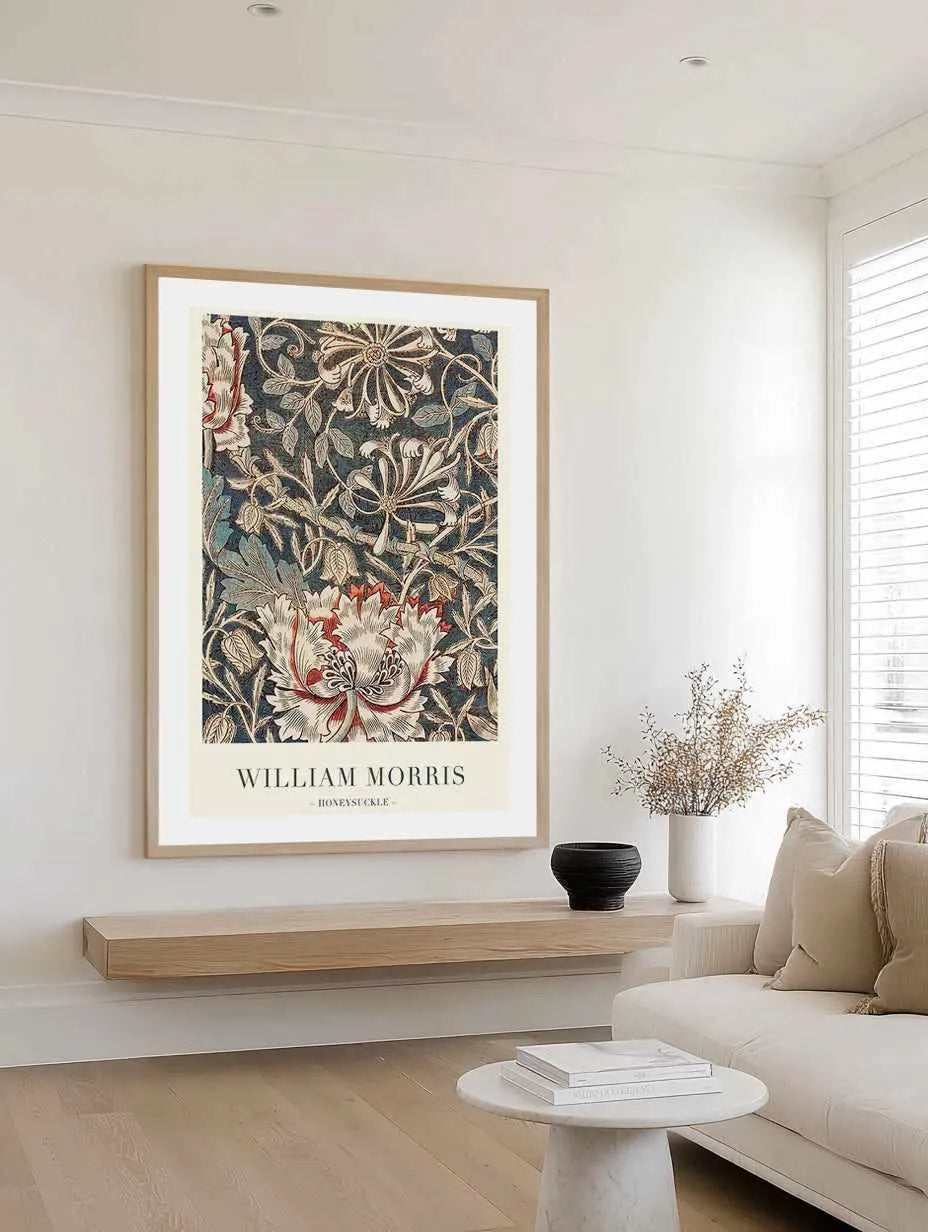 Midnight Honeysuckle by William Morris Art Print from Olive et Oriel where you can shop wallpaper and artworks online
