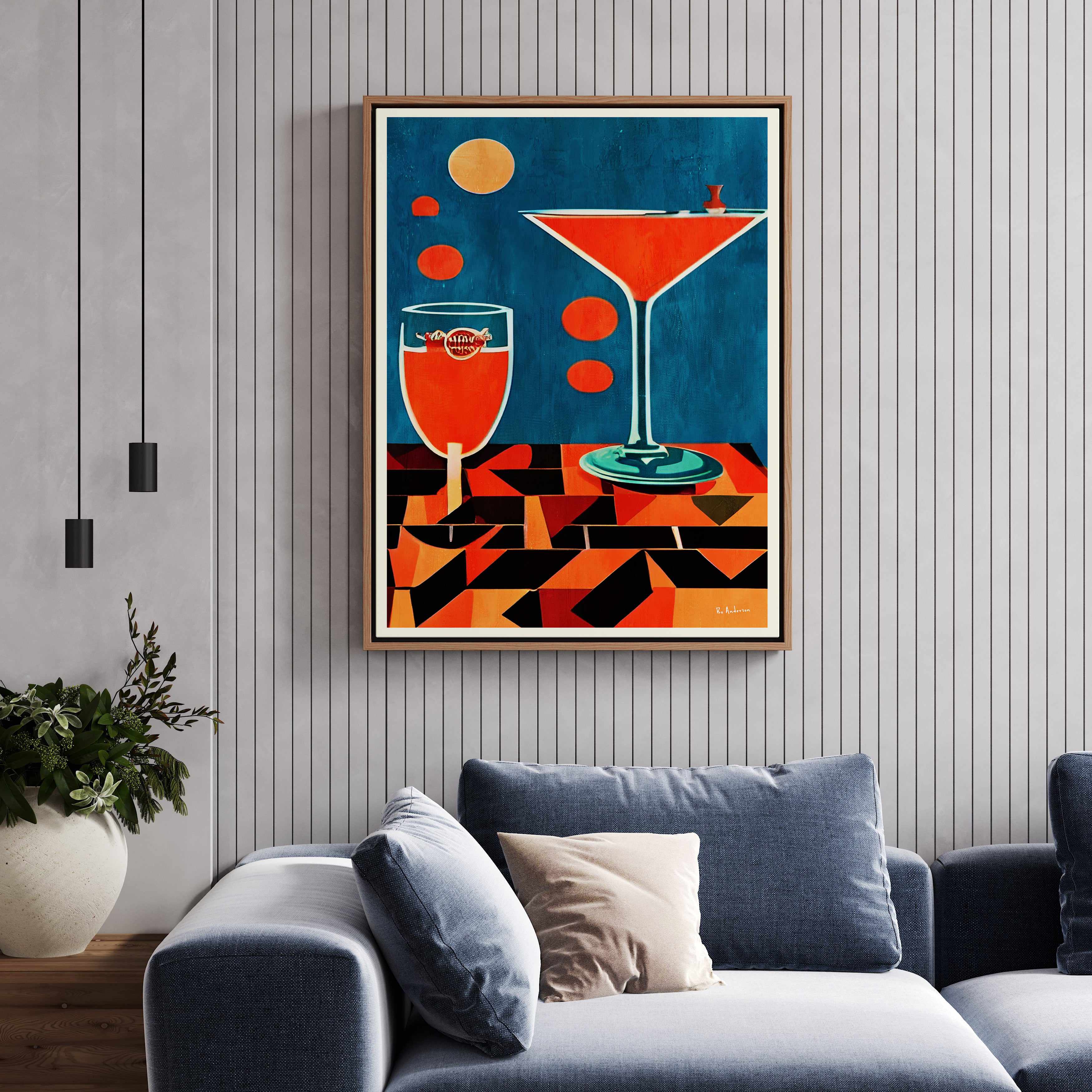 Midnight In Napoli By Bo Anderson | Framed Canvas Art Print