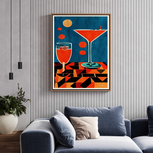 Midnight In Napoli By Bo Anderson | Framed Canvas Art Print