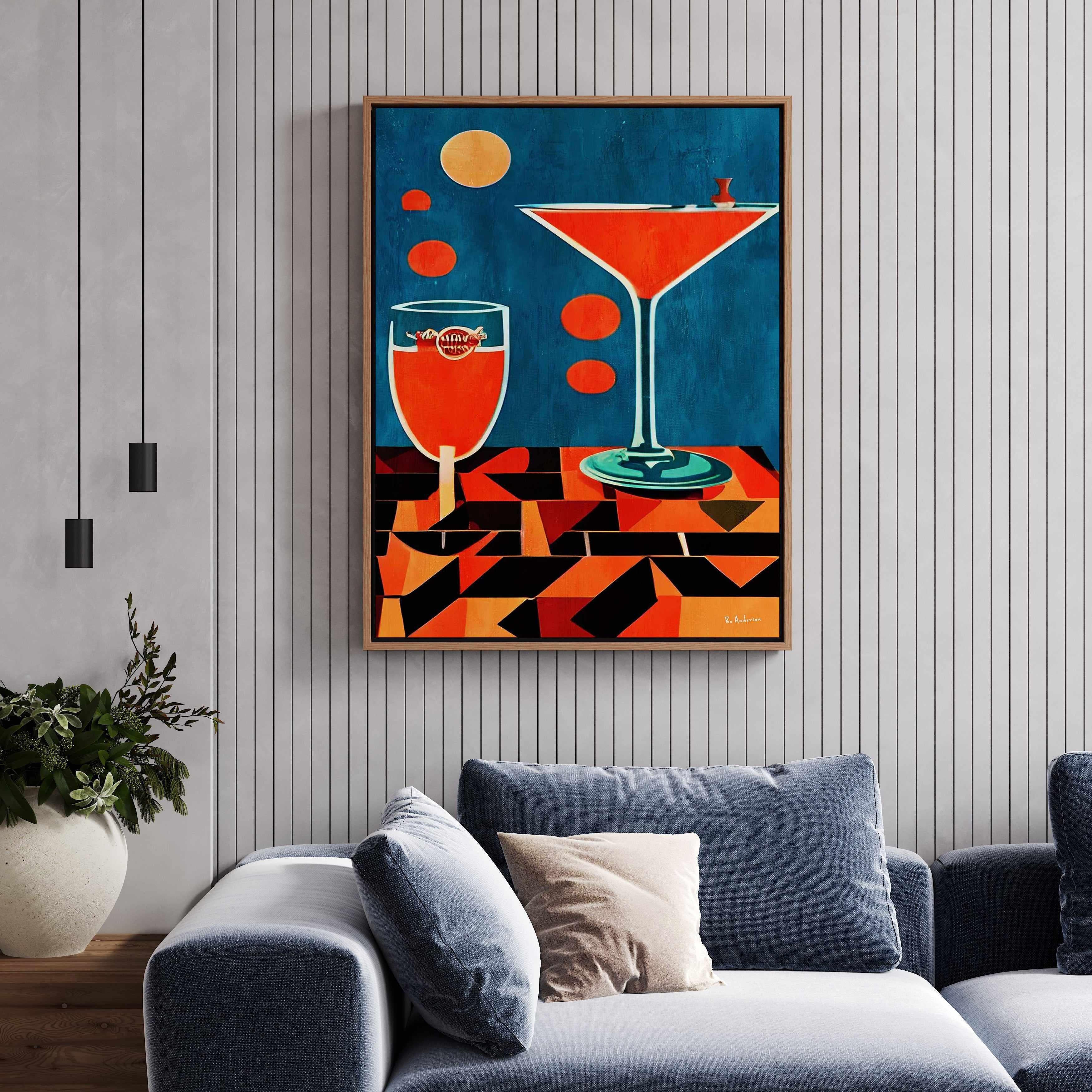 Midnight In Napoli By Bo Anderson | Framed Canvas Art Print