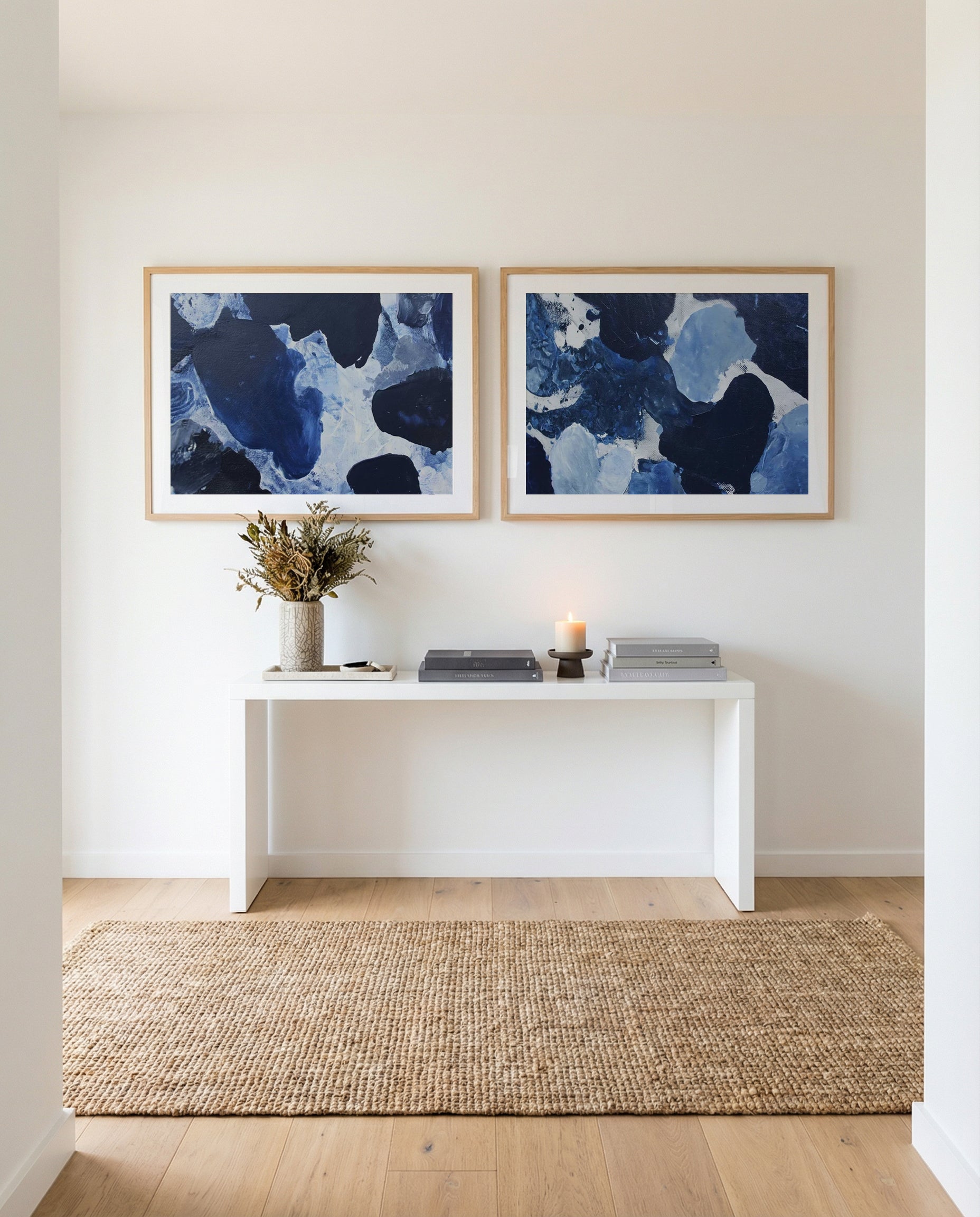 Midnight Current I & II Art Print Set of 2 | Matching Wall Art