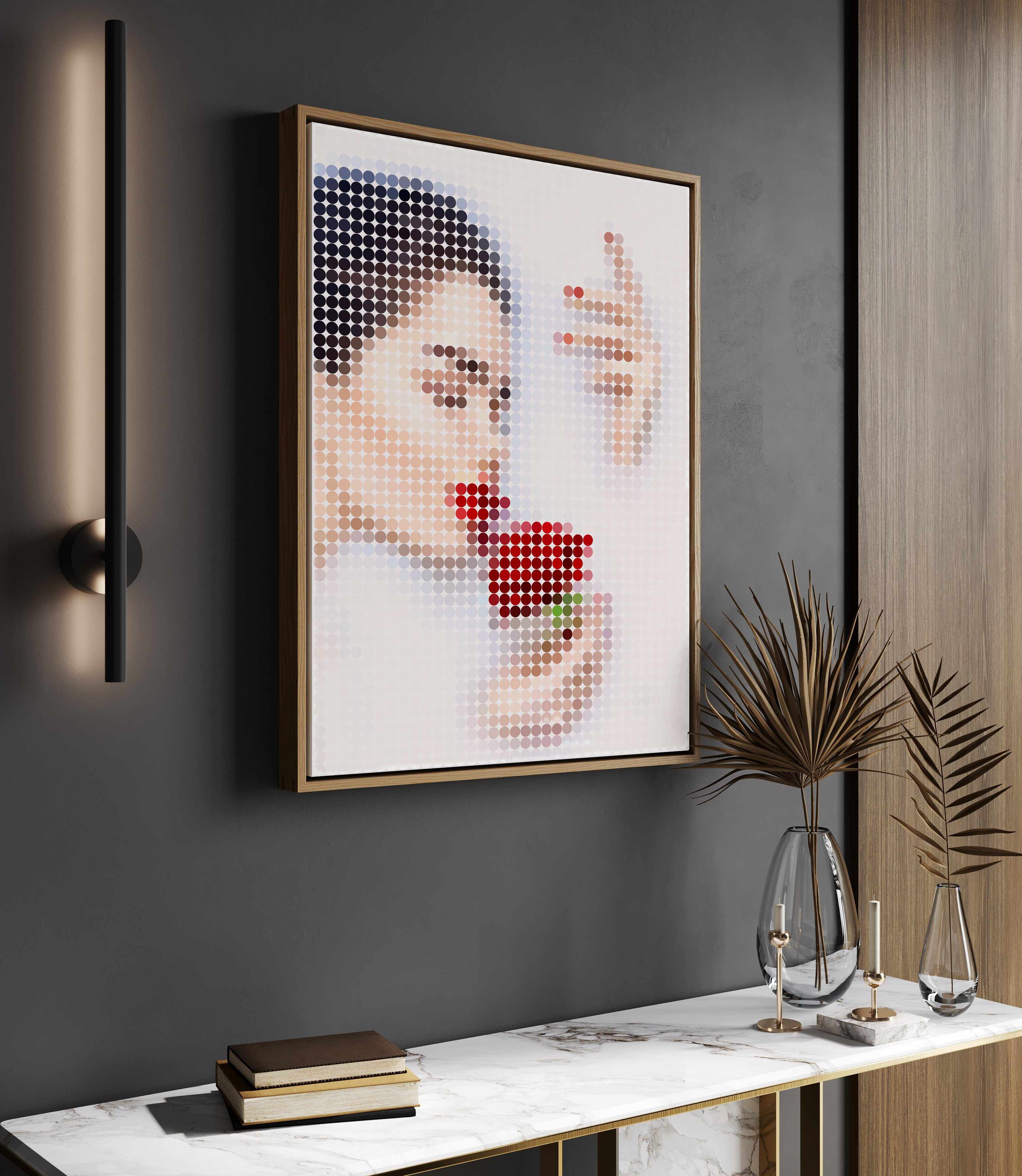 Milk Bath Dots I | Framed Canvas Art Print