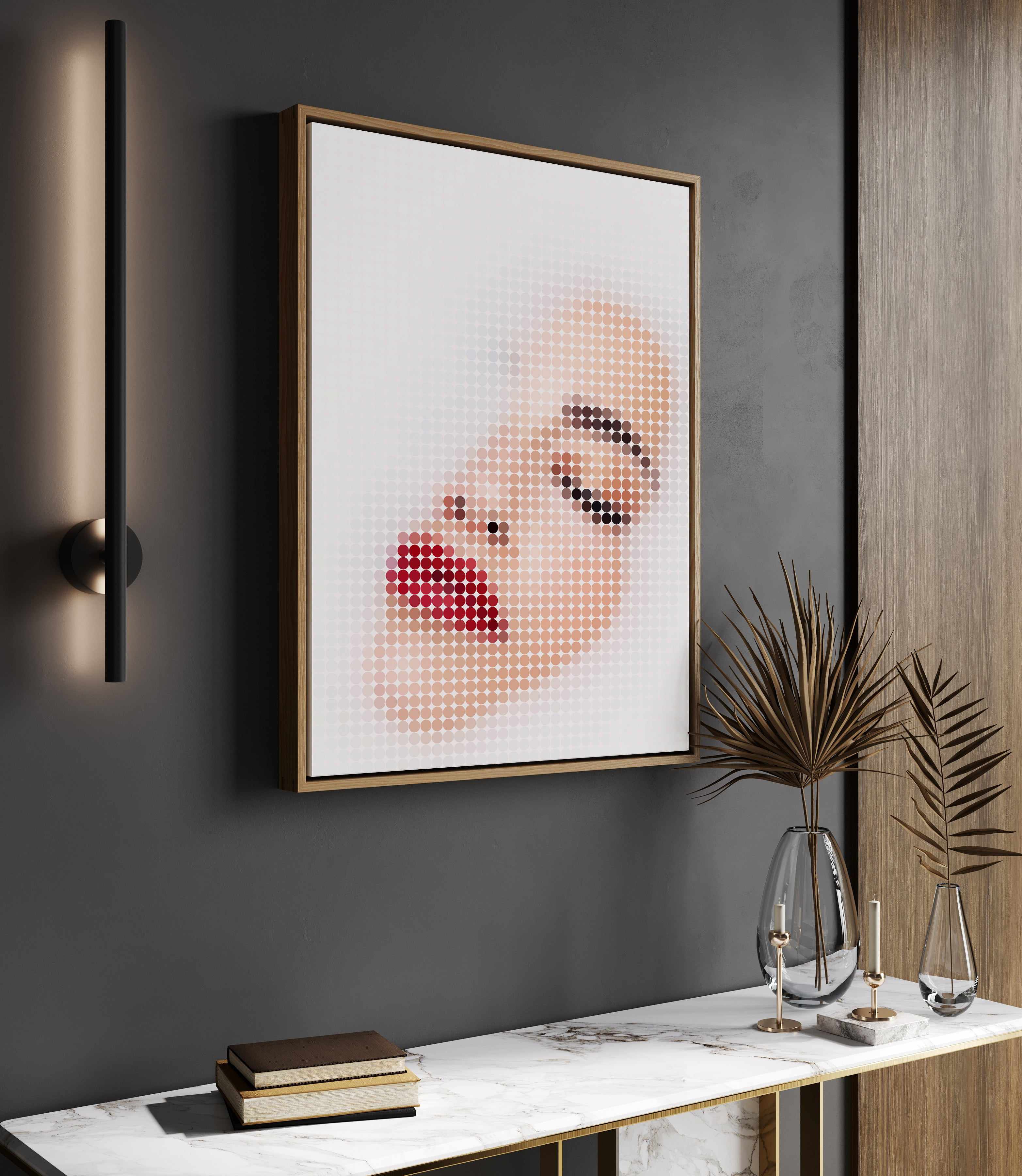 Milk Bath Dots II | Framed Canvas Art Print