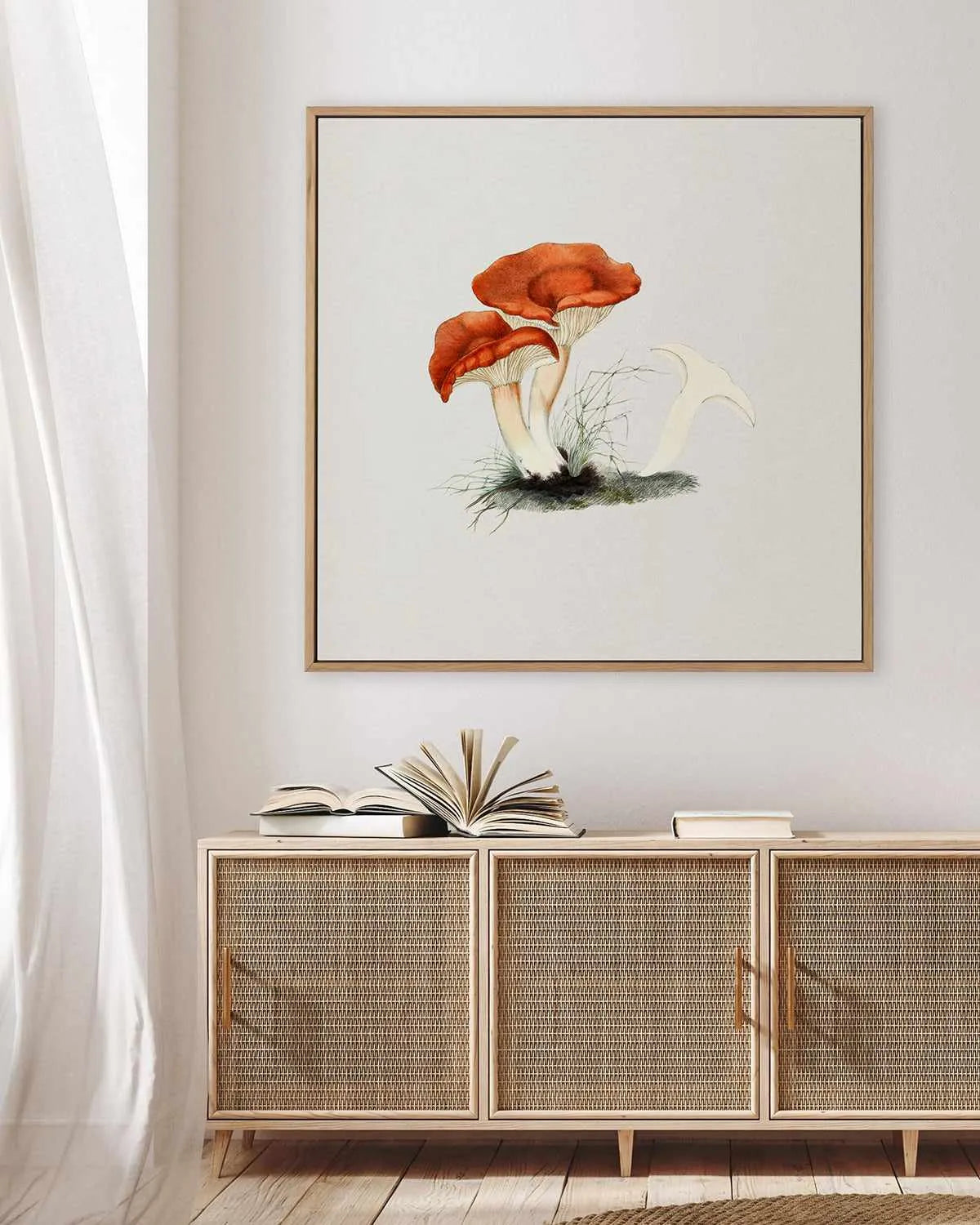 Milkcap Mushroom Vintage Illustration | Framed Canvas Art Print from Olive et Oriel where you can shop wallpaper and artworks online