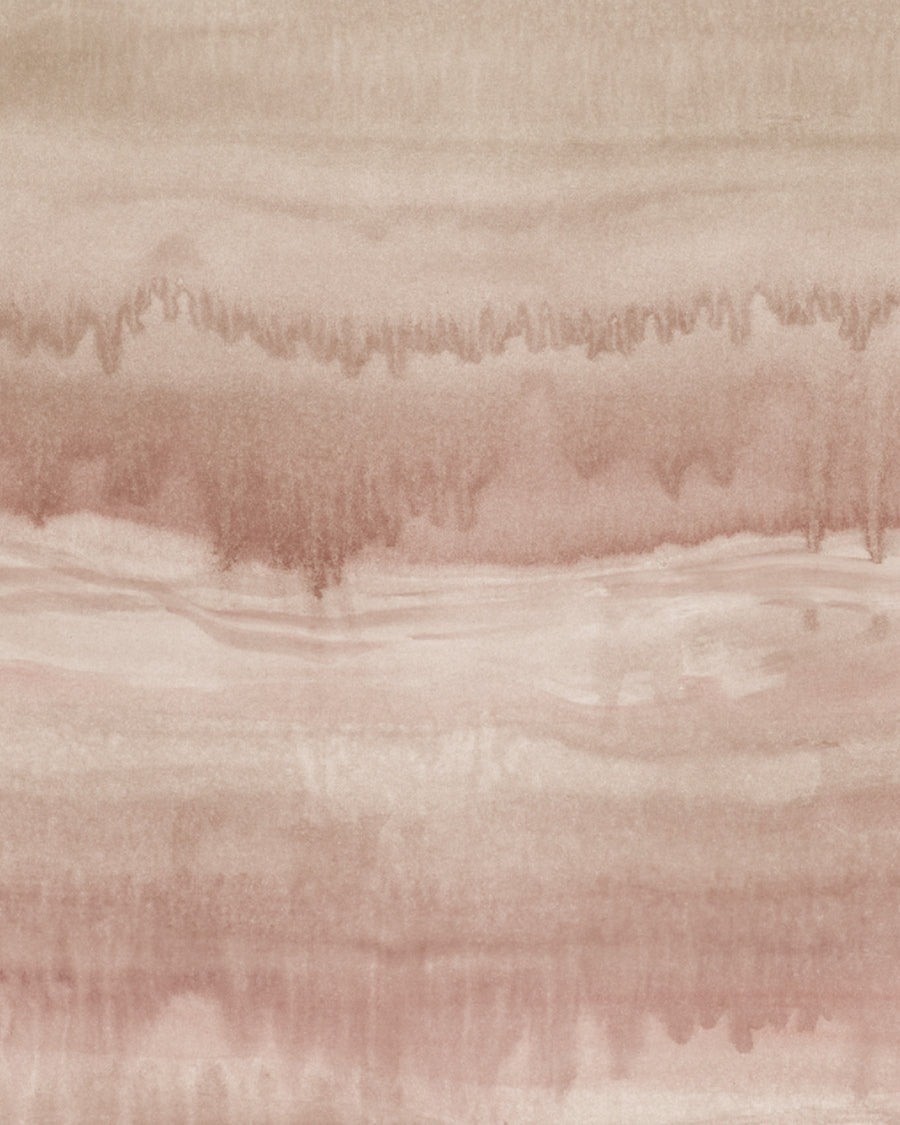 Mineral Fade Panoramic Painted Mural in Pink Clay Wallpaper from Olive et Oriel where you can shop wallpaper and artworks online