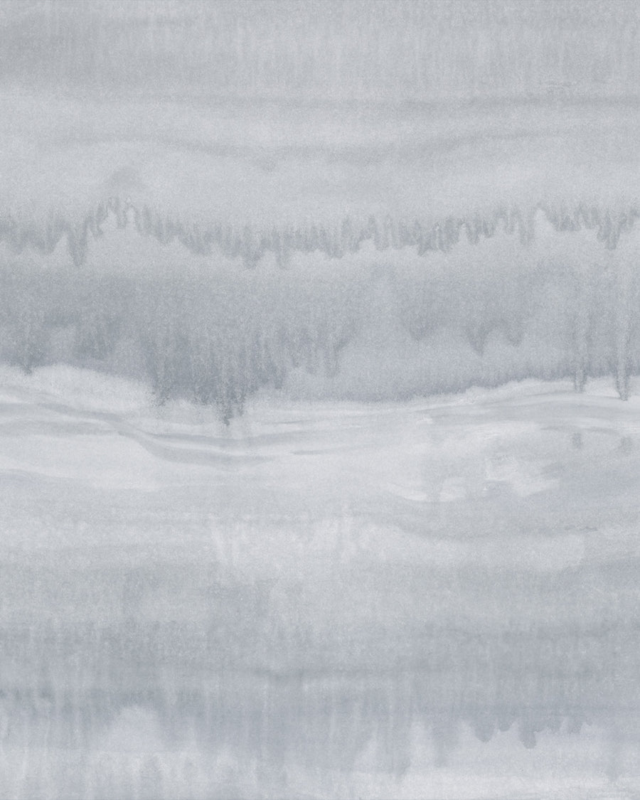 Mineral Fade Panoramic Painted Mural in Grey Wallpaper from Olive et Oriel where you can shop wallpaper and artworks online