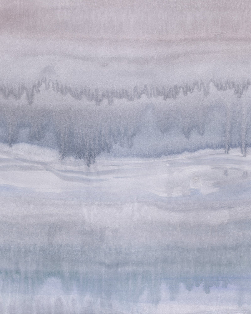 Mineral Fade Panoramic Painted Mural in Purple Wallpaper from Olive et Oriel where you can shop wallpaper and artworks online