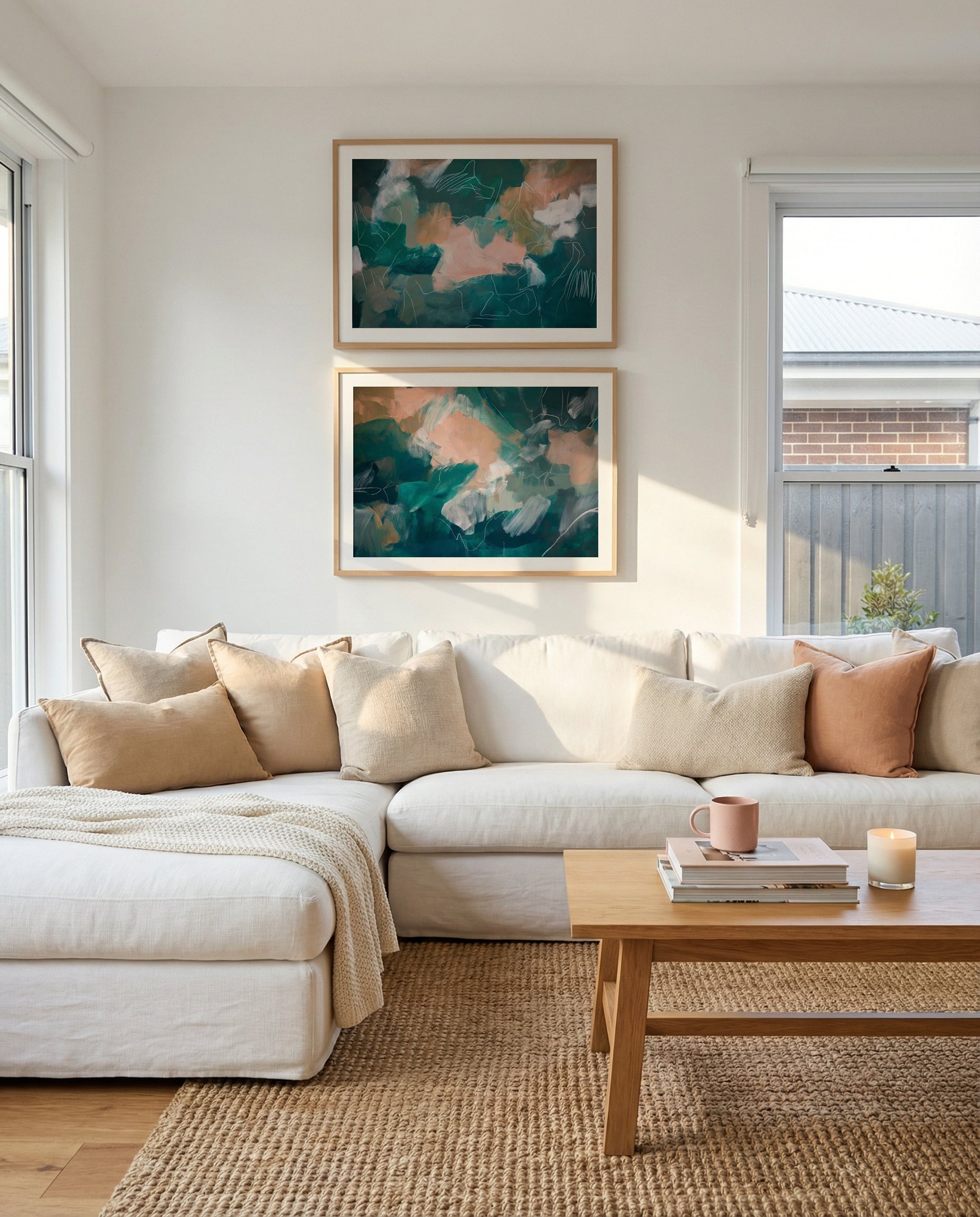 Mineral Tide I & II Art Print Set of 2 | Matching Wall Art
