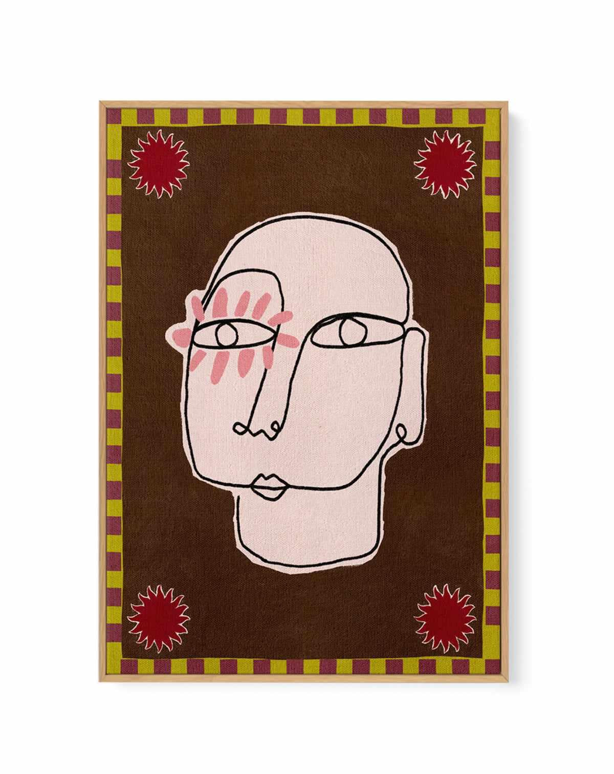Minimalist Line Drawing Of A Face by Shatha Al Dafai | Framed Canvas Art Print from Olive et Oriel where you can shop wallpaper and artworks online