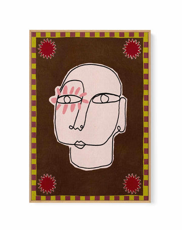 Minimalist Line Drawing Of A Face by Shatha Al Dafai | Framed Canvas Art Print from Olive et Oriel where you can shop wallpaper and artworks online