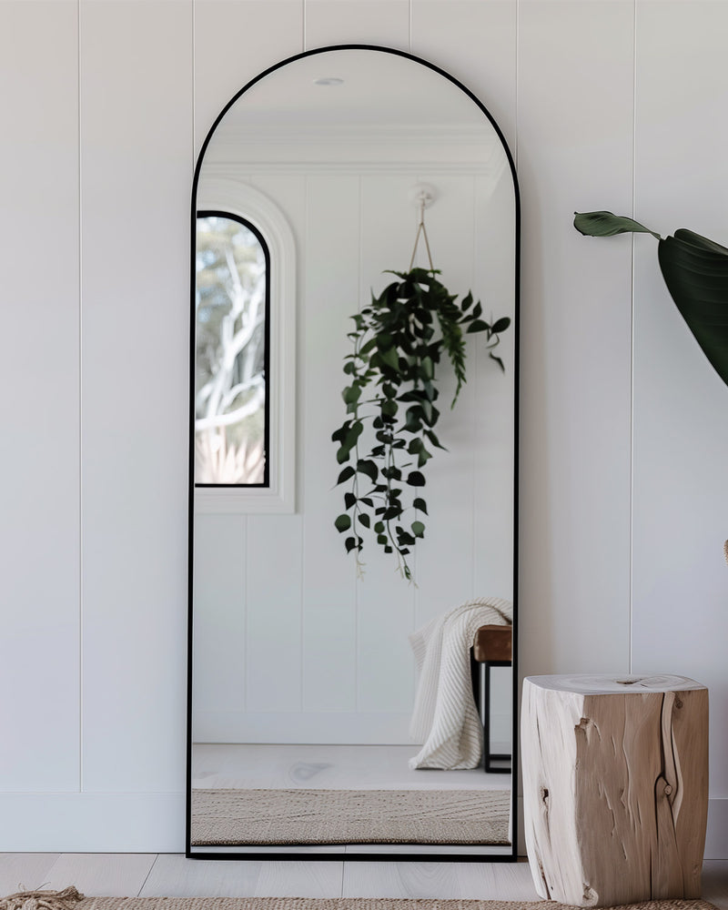 Soho Full Length Arch Mirror in Black from Olive et Oriel where you can shop wallpaper and artworks online