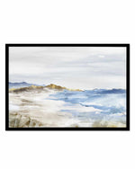 Misty Blue Beach Art Print