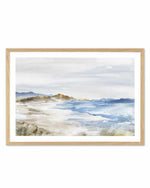 Misty Blue Beach Art Print