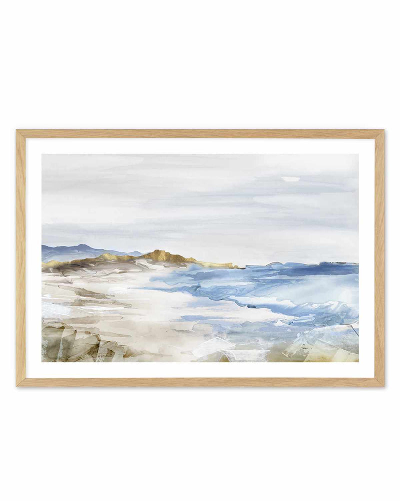 Misty Blue Beach Art Print