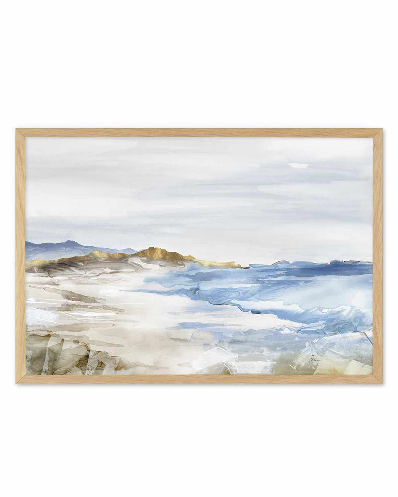 Misty Blue Beach Art Print