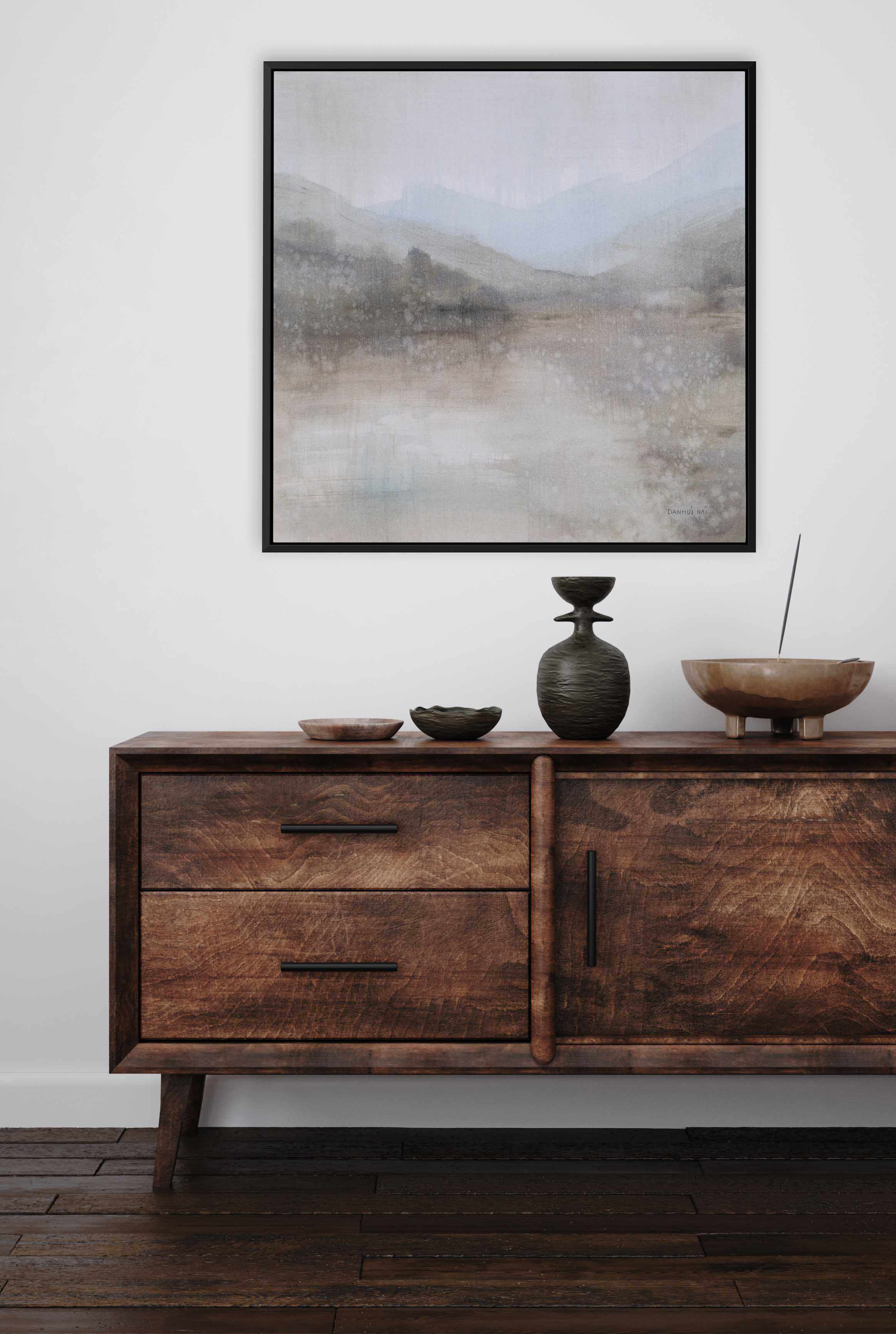 Misty Mood | Framed Canvas Art Print