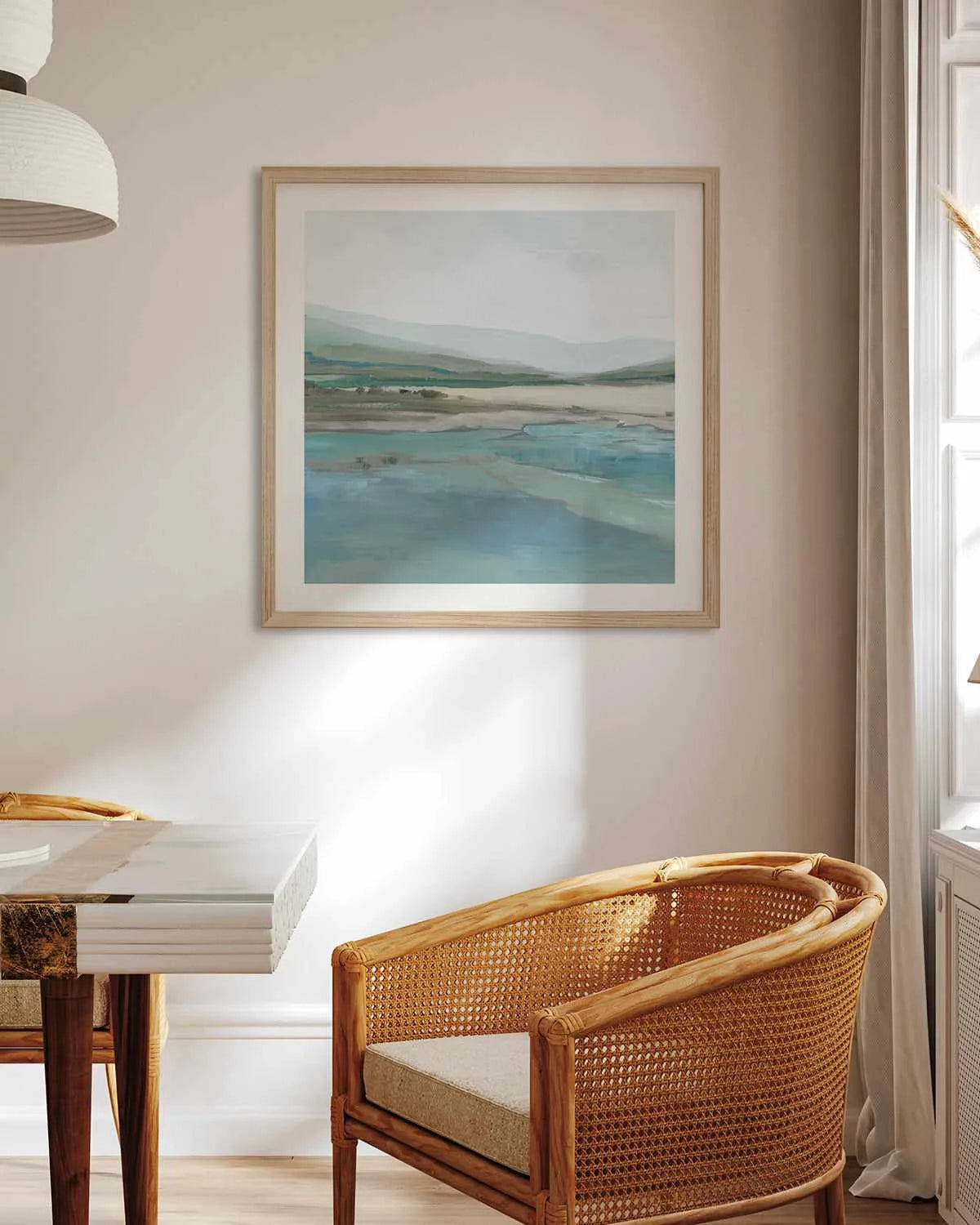 Misty Mornings Left SQ Art Print from Olive et Oriel where you can shop wallpaper and artworks online