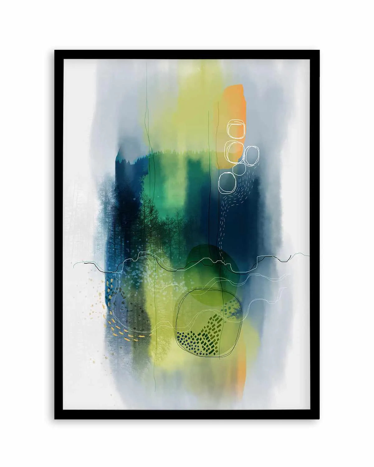 Misty Mountain Lake by Ishita Banerjee Art Print from Olive et Oriel where you can shop wallpaper and artworks online