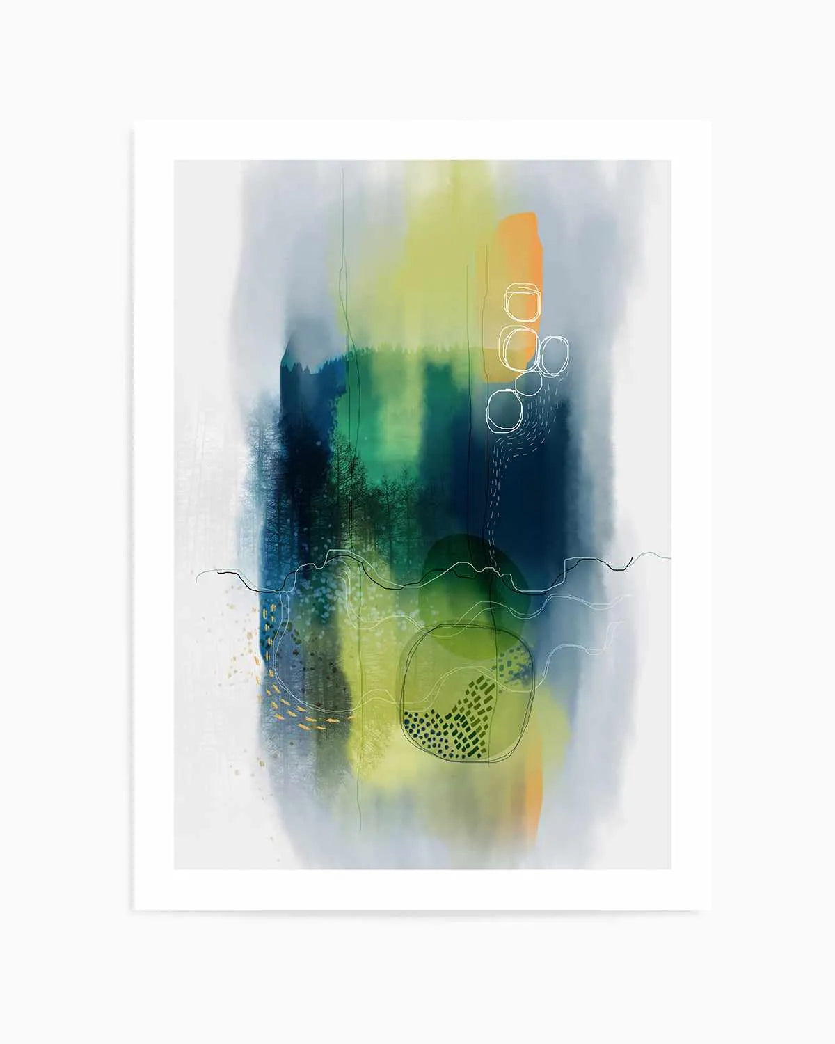 Misty Mountain Lake by Ishita Banerjee Art Print from Olive et Oriel where you can shop wallpaper and artworks online