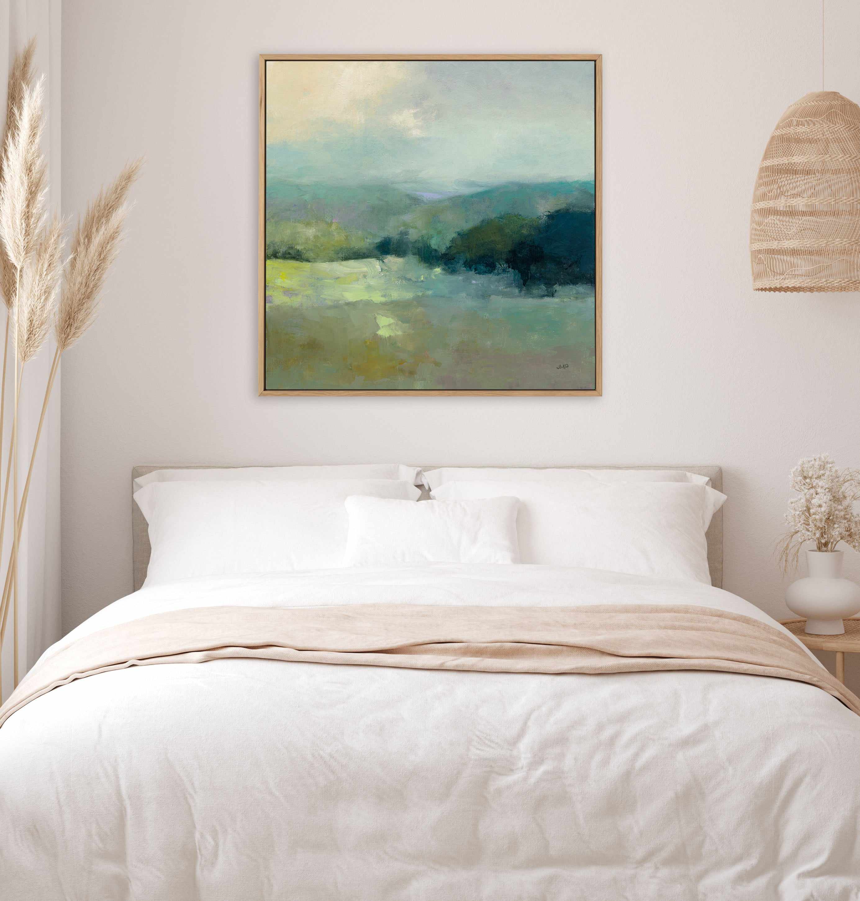 Misty Valley | Framed Canvas Art Print