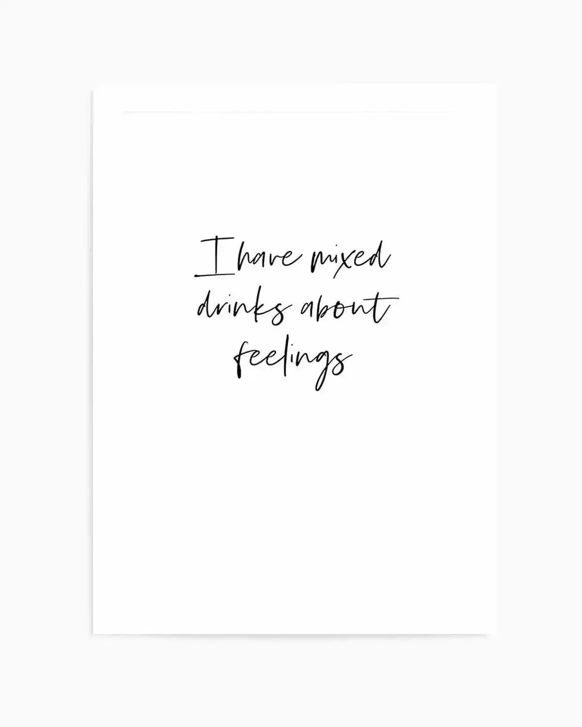 Mixed Drinks About Feelings Art Print from Olive et Oriel where you can shop wallpaper and artworks online
