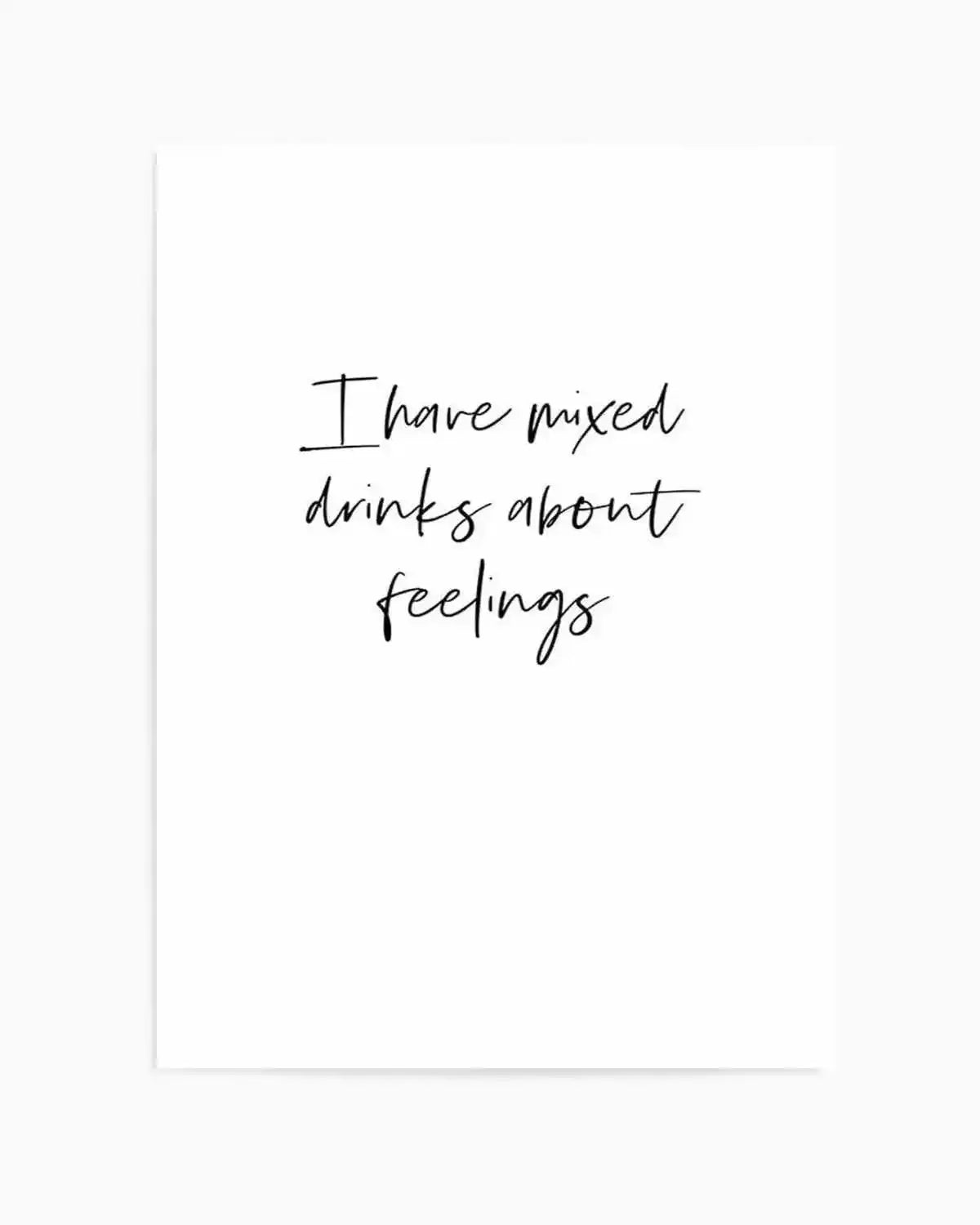 Mixed Drinks About Feelings Art Print from Olive et Oriel where you can shop wallpaper and artworks online