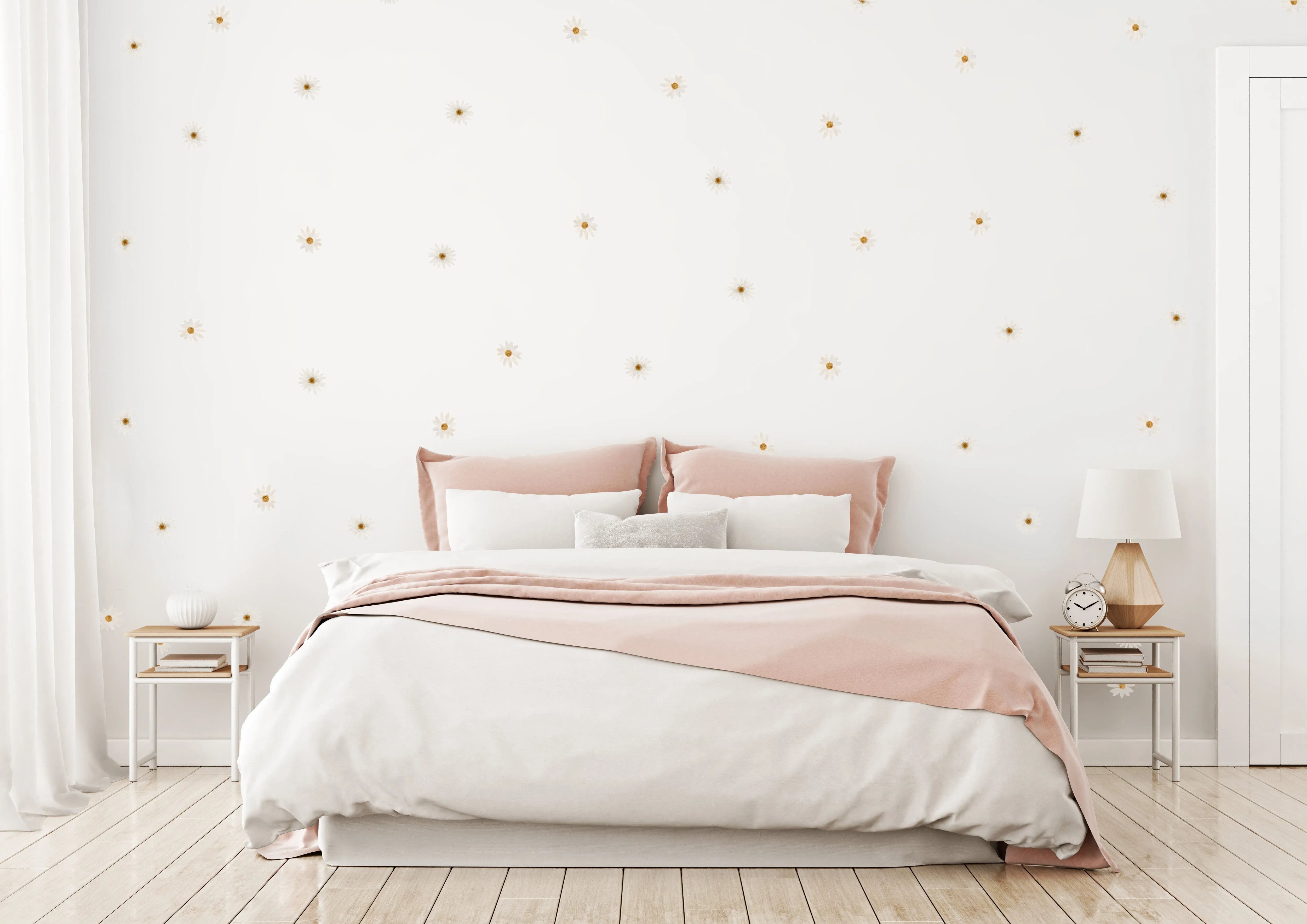 Mixed Daisies Decal Set from Olive et Oriel where you can shop wallpaper and artworks online