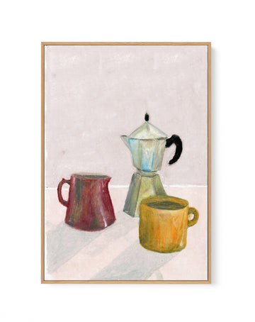 Mocha Pot by Laura Page | Framed Canvas Wall Art