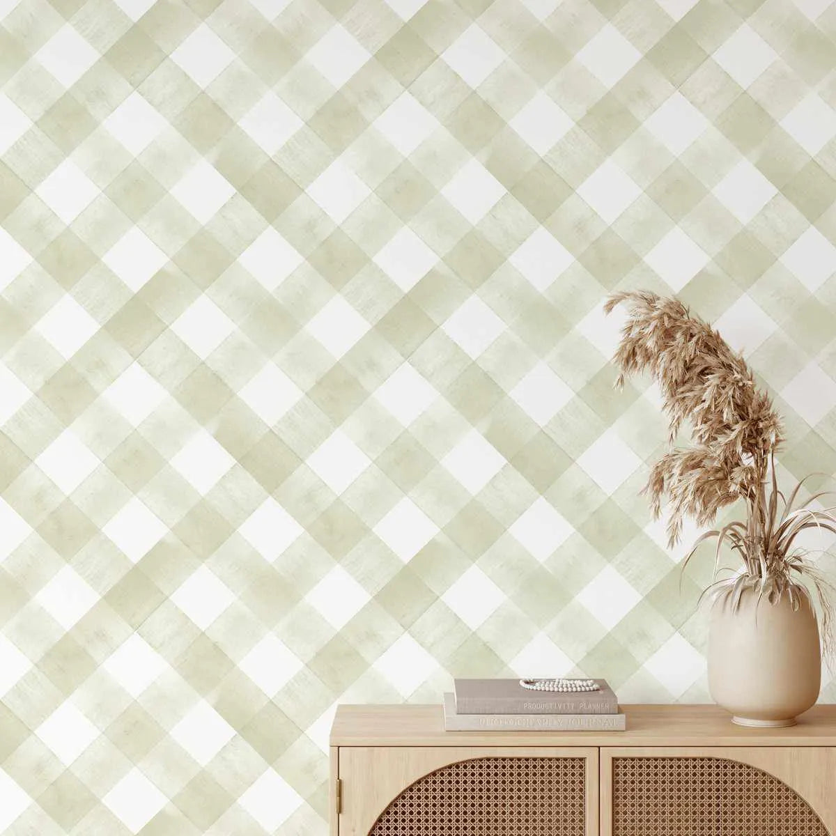 Modern Check in Olive Wallpaper-Wallpaper-Buy Kids Removable Wallpaper Online Our Custom Made Children√¢‚Ç¨‚Ñ¢s Wallpapers Are A Fun Way To Decorate And Enhance Boys Bedroom Decor And Girls Bedrooms They Are An Amazing Addition To Your Kids Bedroom Walls Our Collection of Kids Wallpaper Is Sure To Transform Your Kids Rooms Interior Style From Pink Wallpaper To Dinosaur Wallpaper Even Marble Wallpapers For Teen Boys Shop Peel And Stick Wallpaper Online Today With Olive et Oriel