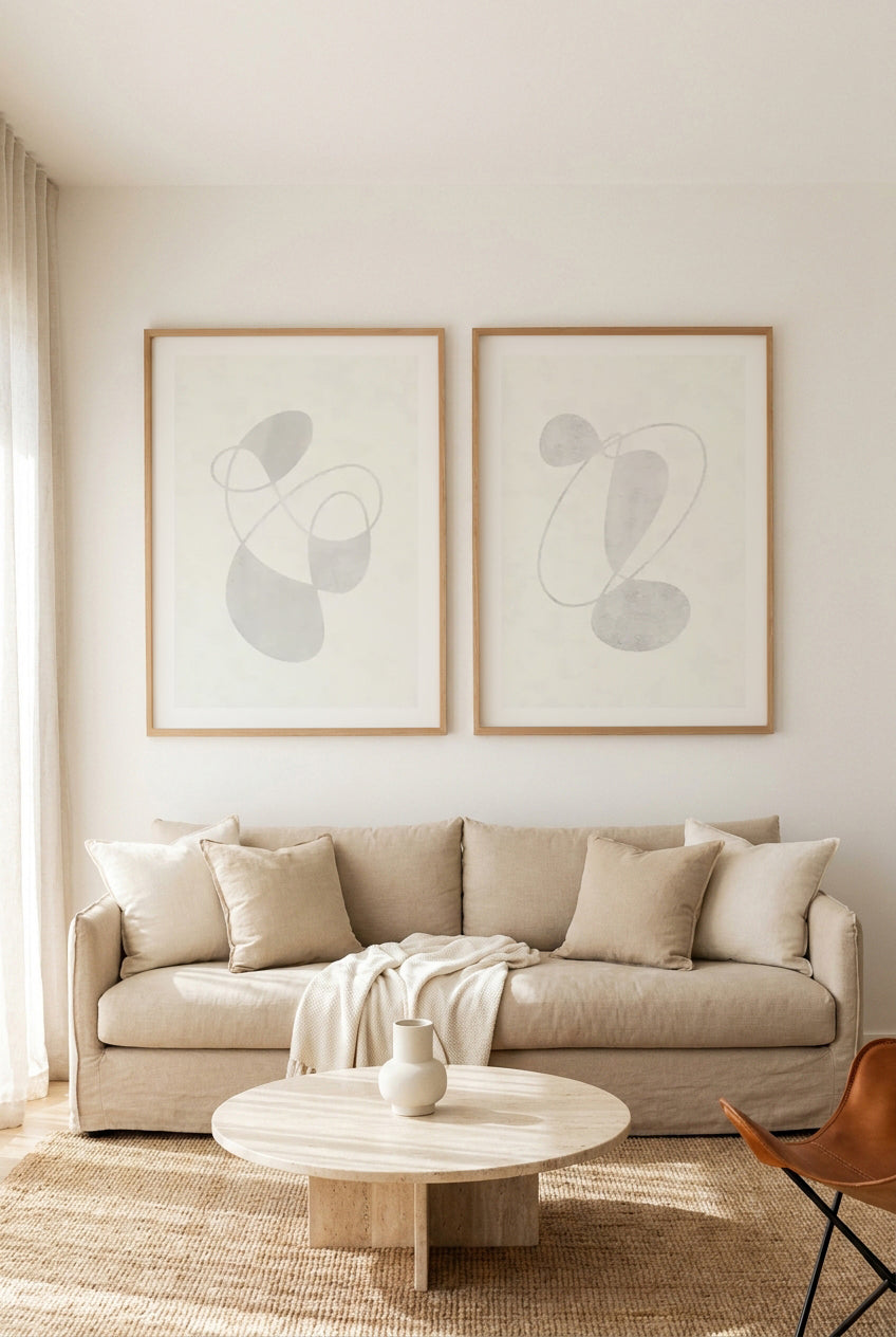 Modernism I & III Art Print Set of 2 | Matching Wall Art