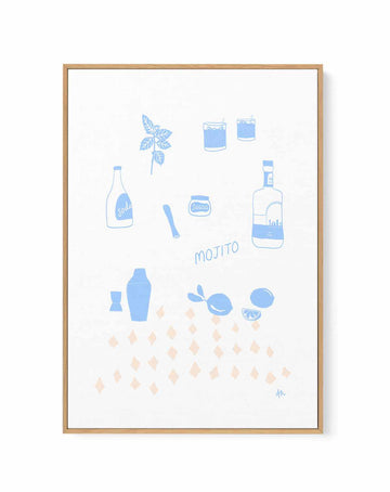Mojito Blue Pink by Anne Korako | Framed Canvas Art Print from Olive et Oriel where you can shop wallpaper and artworks online