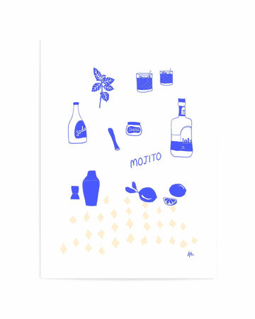 Mojito Deep Blue Beige by Anne Korako | Art Print from Olive et Oriel where you can shop wallpaper and artworks online
