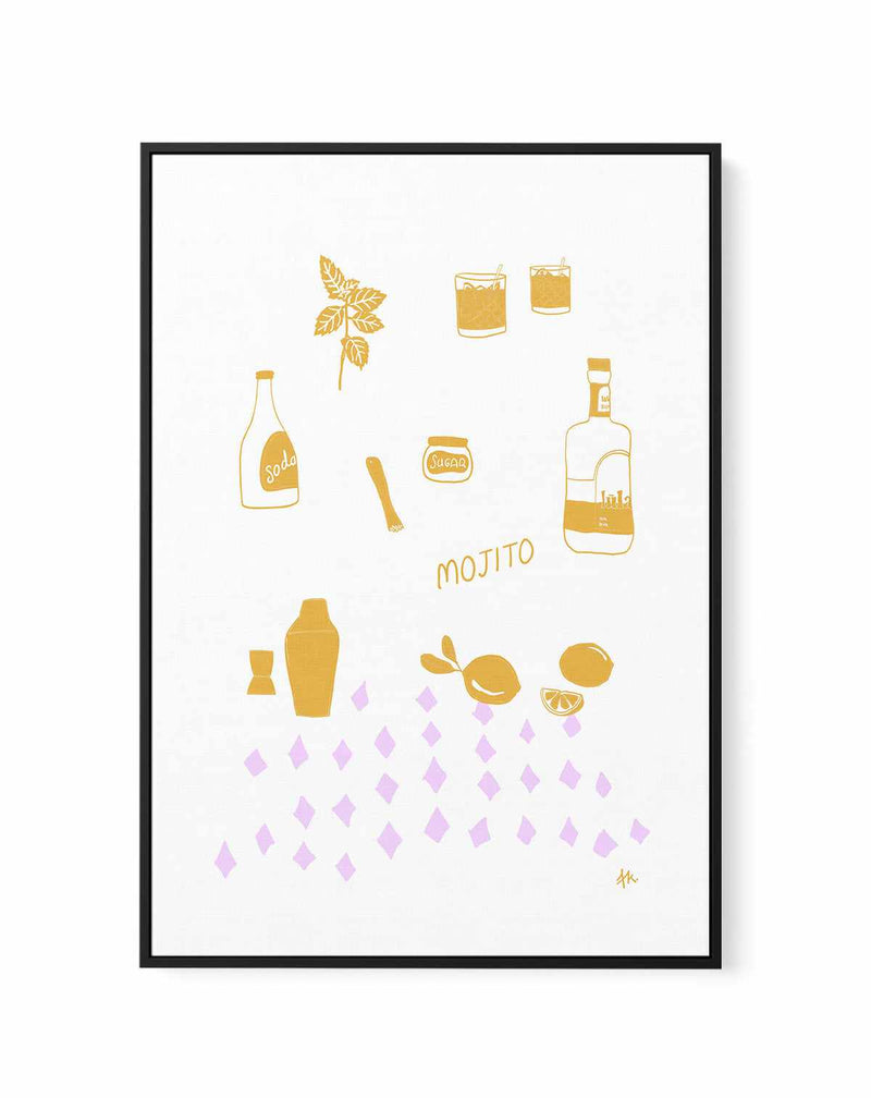 Mojito Golden Purple by Anne Korako | Framed Canvas Art Print