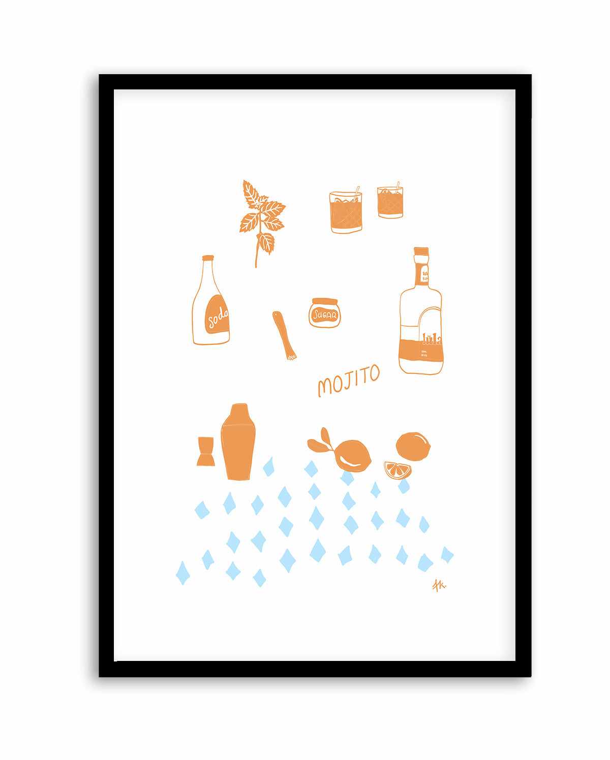 Mojito Tan Baby Blue by Anne Korako | Art Print from Olive et Oriel where you can shop wallpaper and artworks online