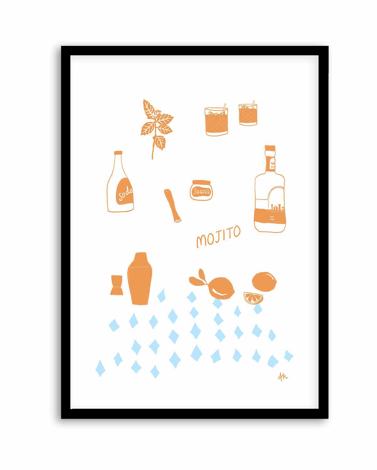 Mojito Tan Baby Blue by Anne Korako | Art Print from Olive et Oriel where you can shop wallpaper and artworks online