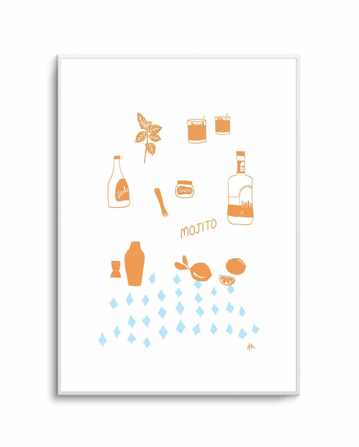 Mojito Tan Baby Blue by Anne Korako | Art Print from Olive et Oriel where you can shop wallpaper and artworks online