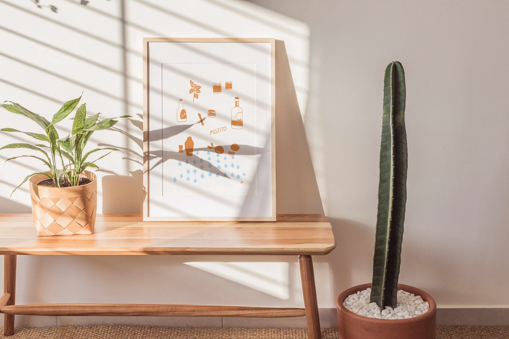 Mojito Tan Baby Blue by Anne Korako | Art Print from Olive et Oriel where you can shop wallpaper and artworks online