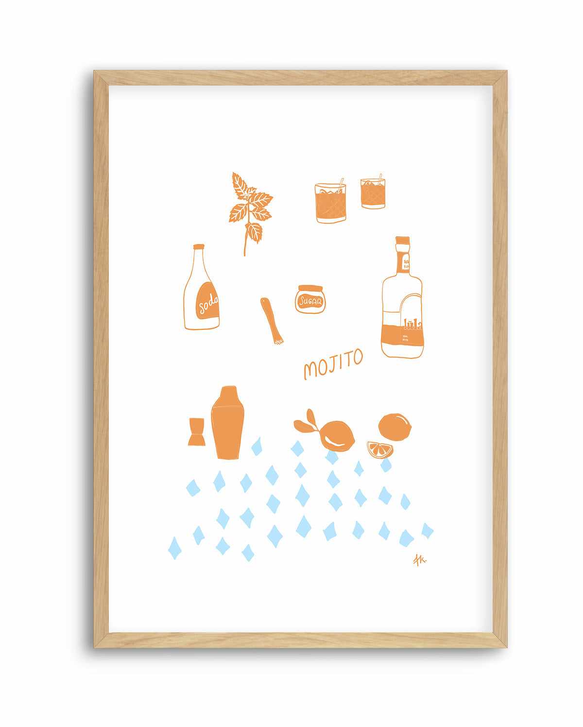 Mojito Tan Baby Blue by Anne Korako | Art Print from Olive et Oriel where you can shop wallpaper and artworks online