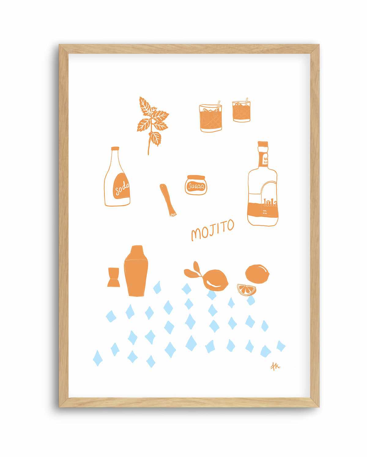 Mojito Tan Baby Blue by Anne Korako | Art Print from Olive et Oriel where you can shop wallpaper and artworks online