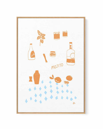 Mojito Tan Baby Blue by Anne Korako | Framed Canvas Art Print from Olive et Oriel where you can shop wallpaper and artworks online