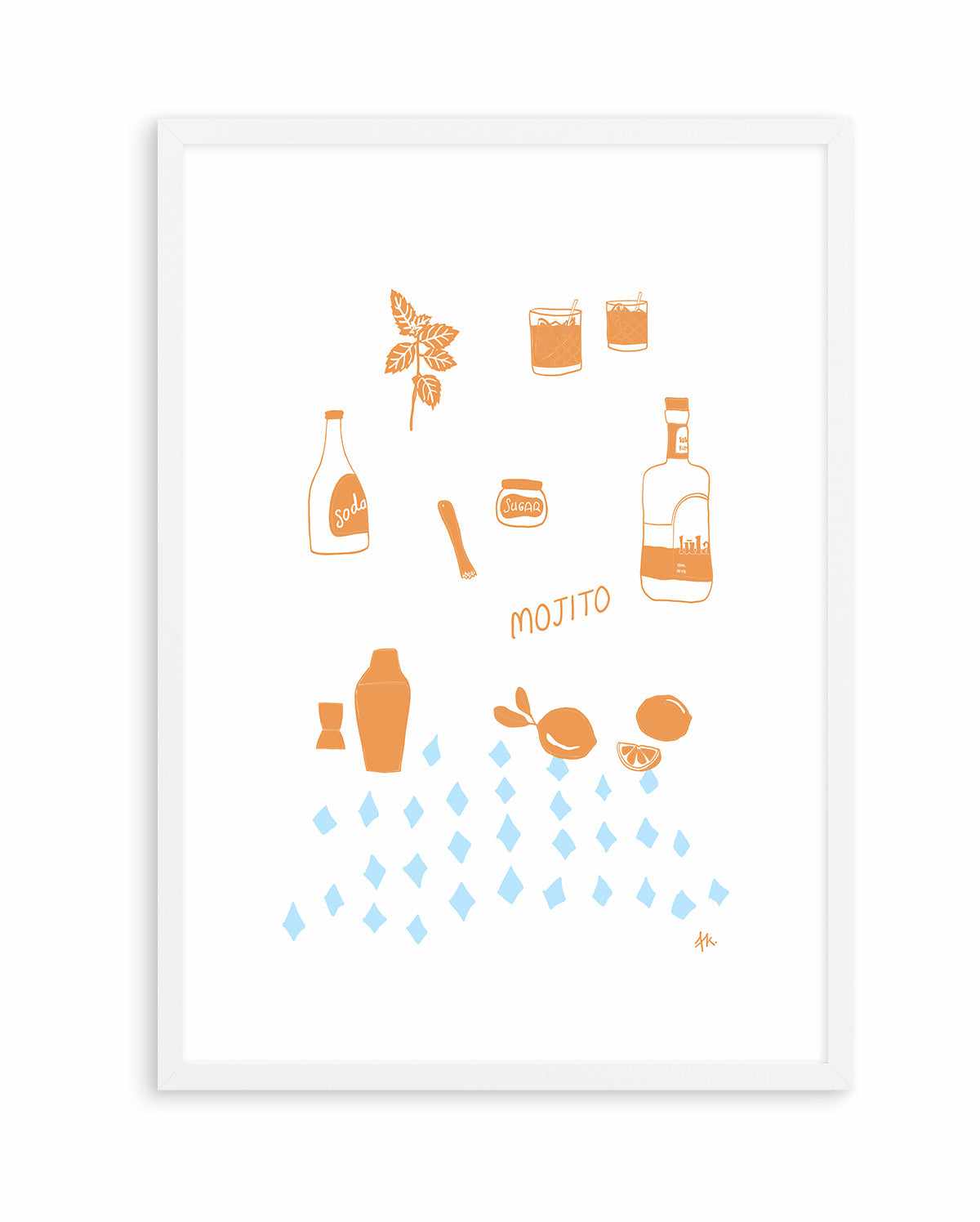 Mojito Tan Baby Blue by Anne Korako | Art Print from Olive et Oriel where you can shop wallpaper and artworks online