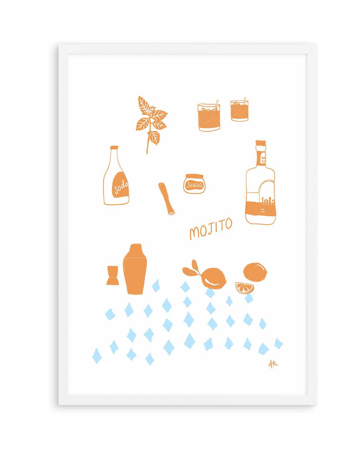 Mojito Tan Baby Blue by Anne Korako | Art Print from Olive et Oriel where you can shop wallpaper and artworks online