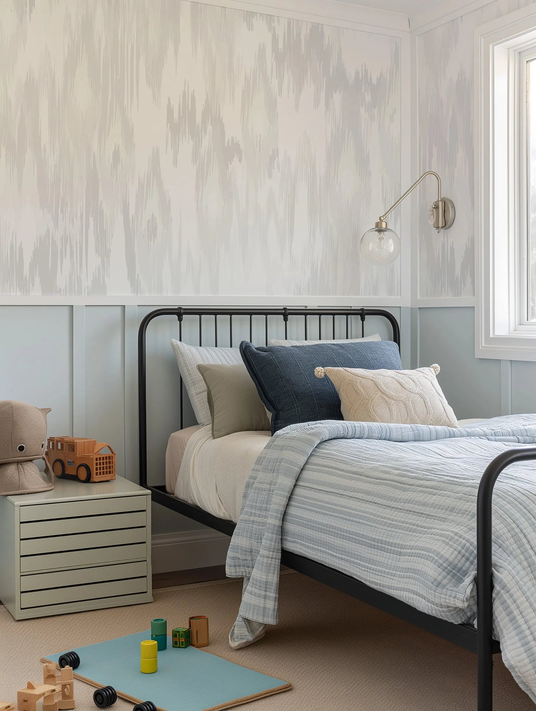 Molten Wave Wallpaper | Salt from Olive et Oriel where you can shop wallpaper and artworks online