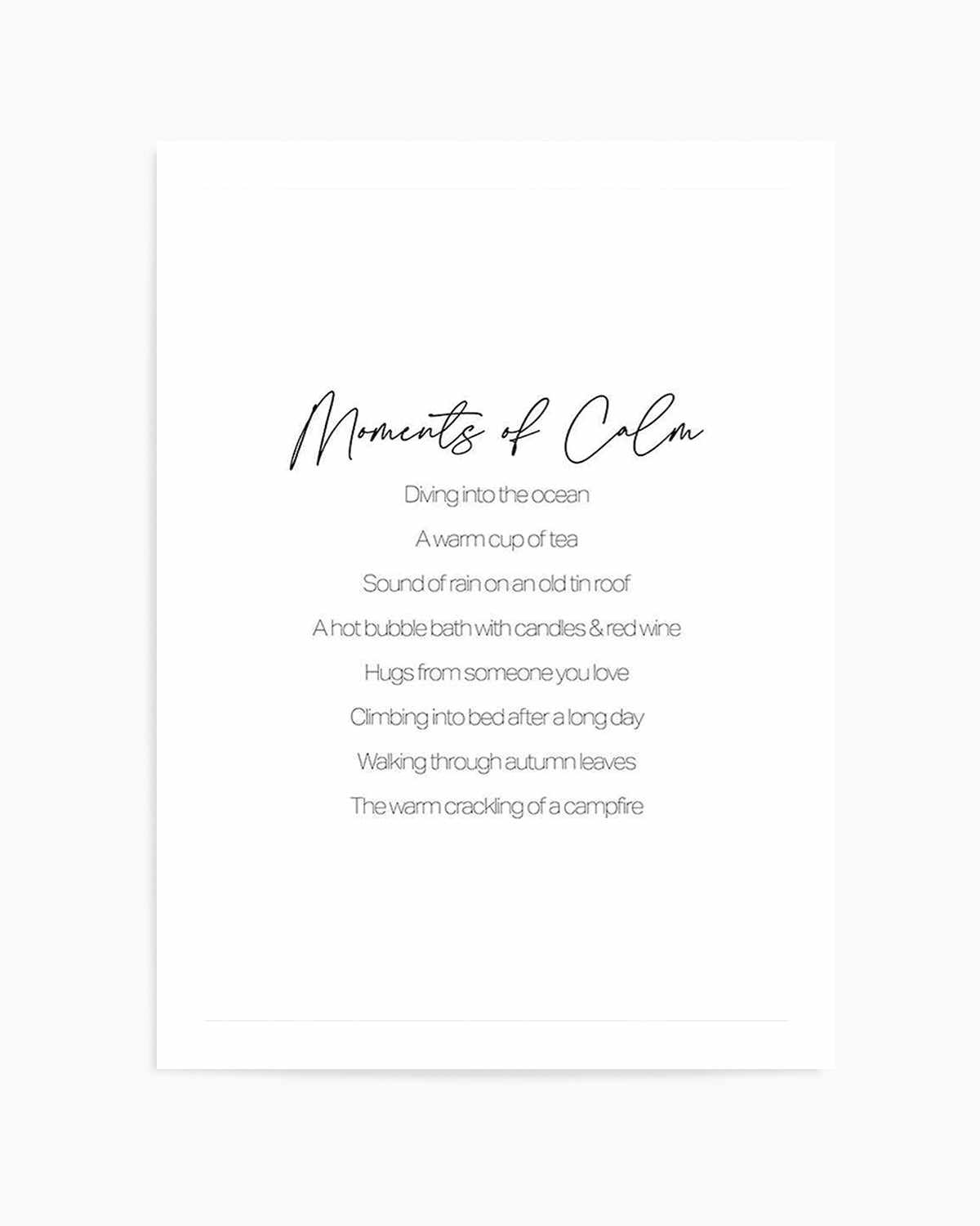 Moments of Calm Art Print