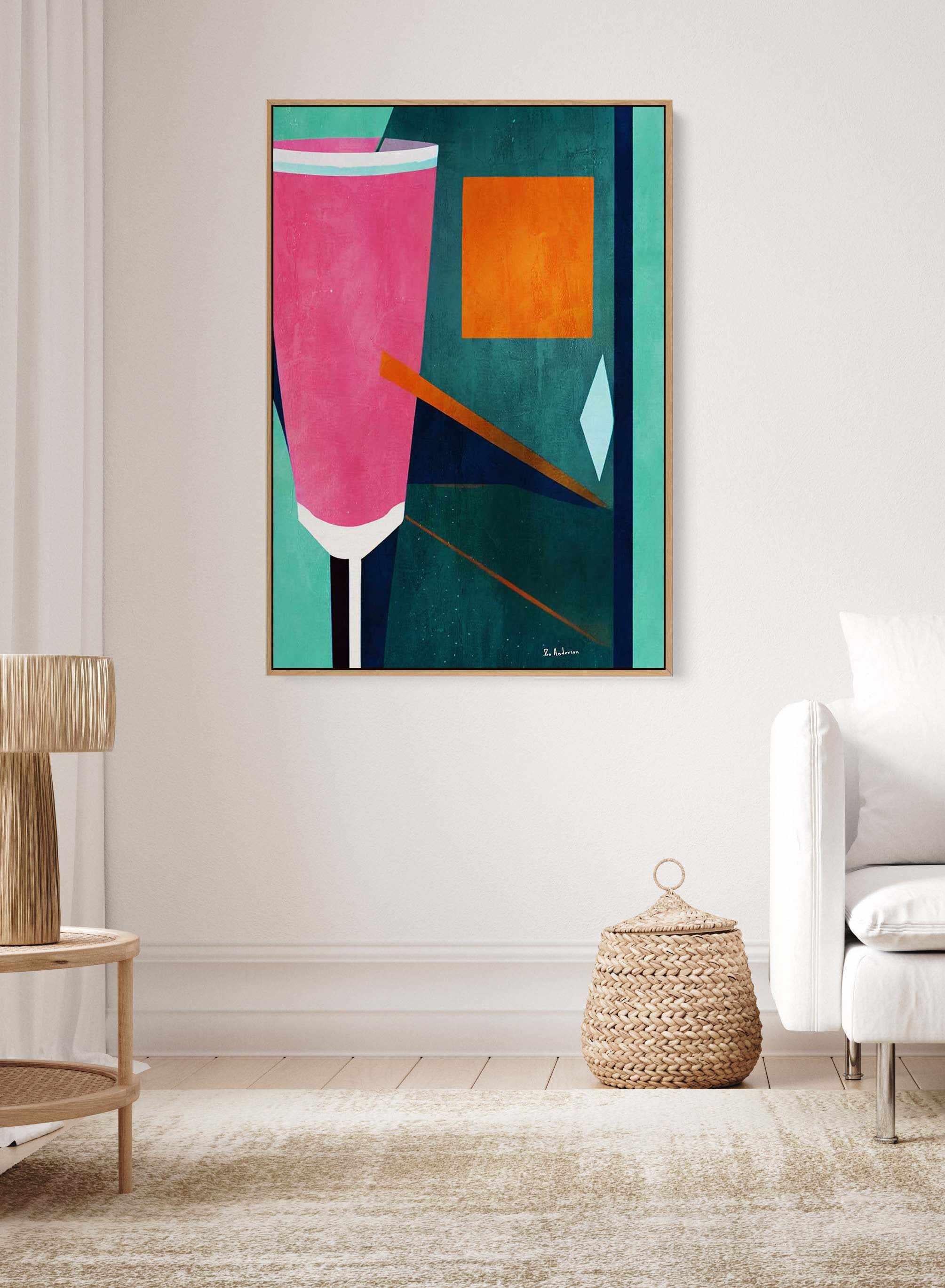 Mon Petite Crement RoseI by Bo Anderson | Framed Canvas Art Print