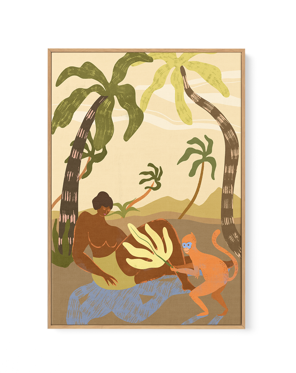 Monkey Around by Arty Guava | Framed Canvas Art Print from Olive et Oriel where you can shop wallpaper and artworks online